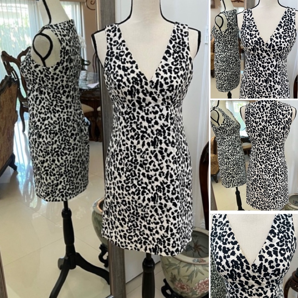 Michael Kors Black and White Leopard Print Dress